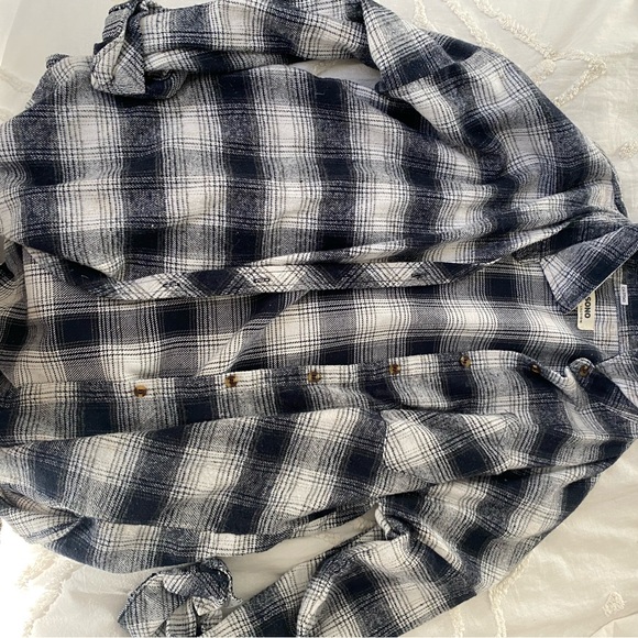 Navy blue and white flannel - Picture 1 of 4